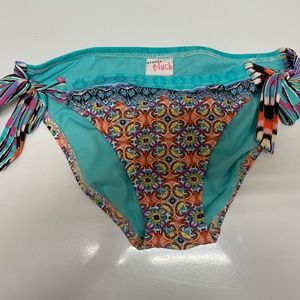 blush multi color bikini bottom size s/p